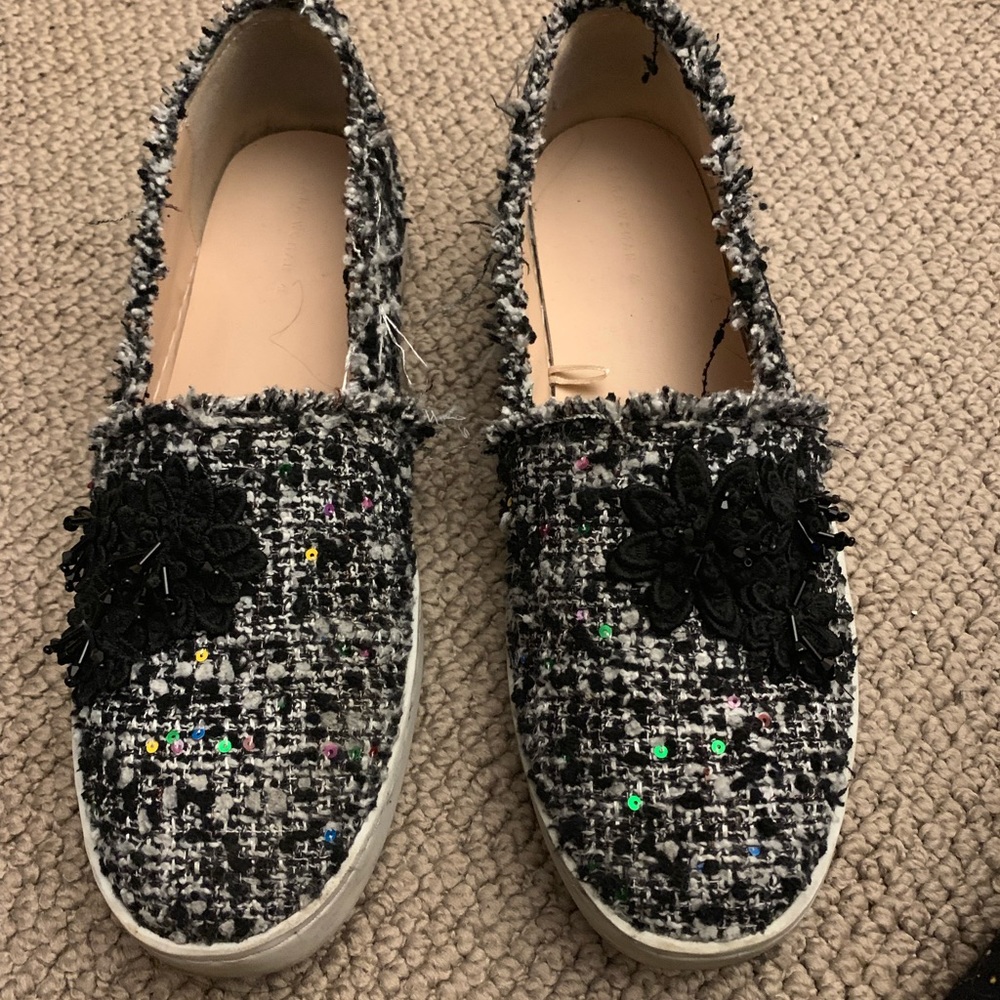 Zara Tweed Slip on Sneakers Size 10